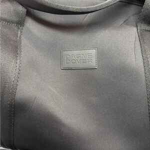 Dagne Dover Black Travel Duffel with Minimal Logo
